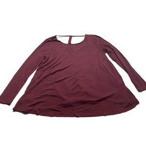 Forever 21+ Burgundy Wine Blouse Knit Top Long Sleeve Women's Plus Size 3X NWT